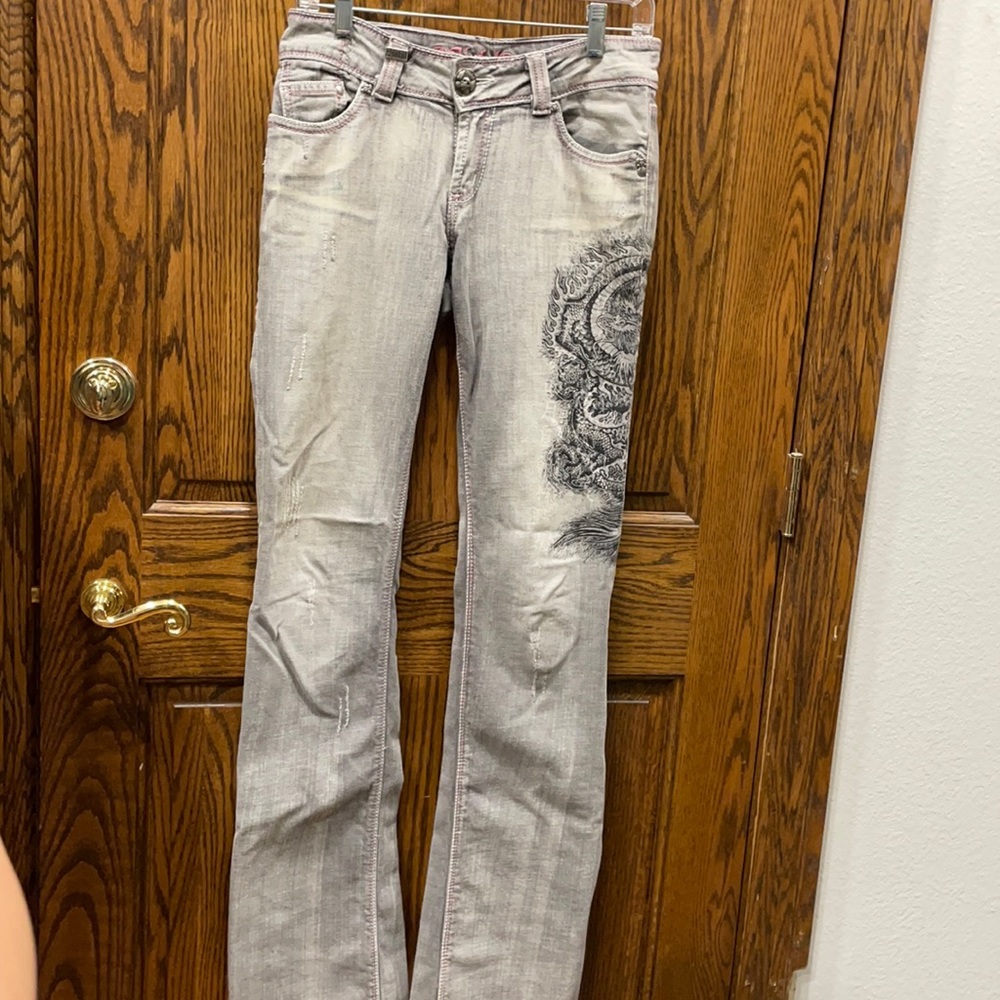 Sinful Dragon Pink Stitch Jeans